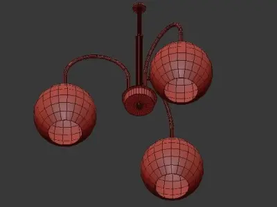 Carisa Collection 3 Light Vintage Gold Chandelier with Shade  3D model