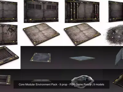 Core Modular Environment Pack - 9 prop - PBR Game Ready