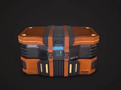 Sci-Fi Crate Low-poly 3D model 5
