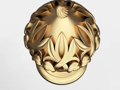 Carved Finial Knob 01 Low-poly 3D model