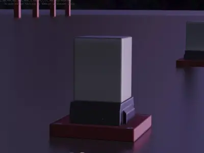 Street Light 8 Bollard 200mm Dark Red Version 3 Low-poly 3D model