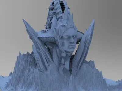 Ancient Athena Sci-Fi Mountain 5 3D model