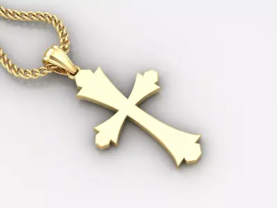 Light Gold 18K Cross Pendant 1CP042 3D print model purchase