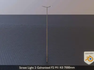 Street Light 2 Galvanized F2 M1 K0 7000mm Low-poly 3D model