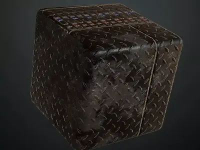 Dirty Metal Plate PBR Seamless Texture