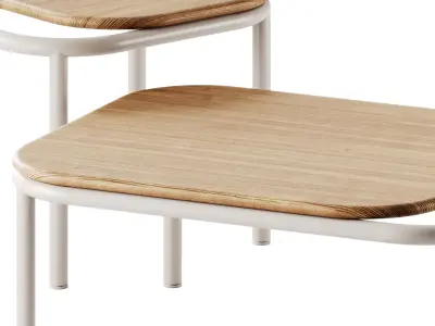 DESERT Wooden Coffee Table set  3D model