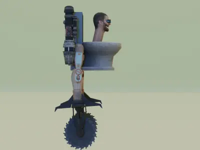 flying dual buzzsaw skibidi 3D model