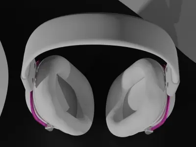 Cute Headphones Low-poly 3D model