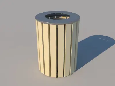 Outdoor Dustbin - Trash can - Rubbish bin Low-poly 3D model
