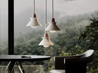 Bowl Shade Ceiling Light 3D model