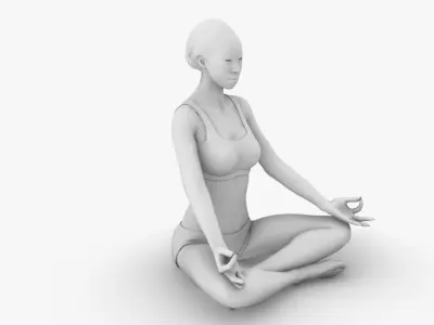 Woman meditating 3D print model