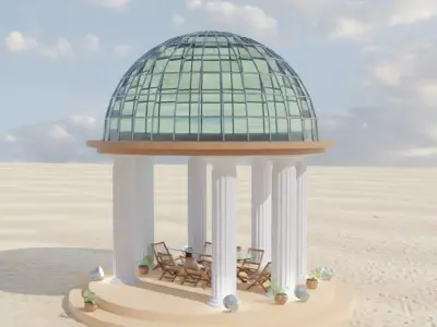 3d pavilion Free low-poly 3D model