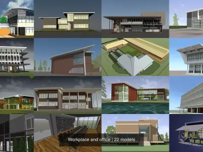 Workplace and office 3D Model Pack