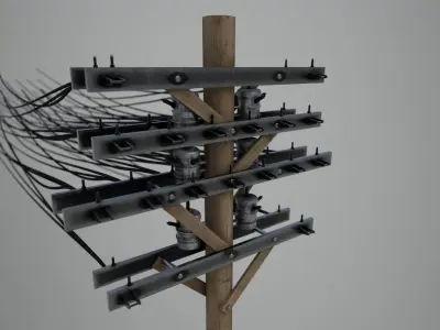Power Pole PBR Low-poly 3D model