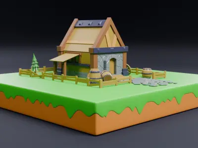 Viking house 01 3D model