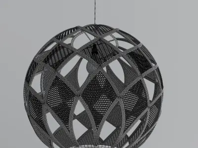 Wicker pendant light 3D model