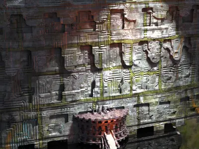 Forest Sci fi fi temple wall  3D model