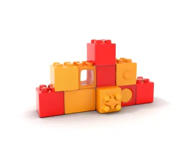 Vibrant Block Collection model pack Low-poly 3D model