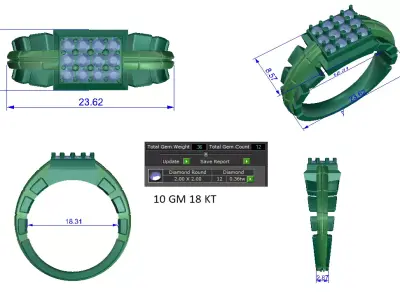  Women Ring  Render 3dm STL OBJ FBX Details 3D print model order