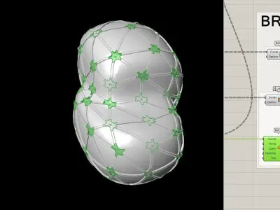 Parametric Nodes Generation Exoskeleton with GH Script Low-poly 3D model
