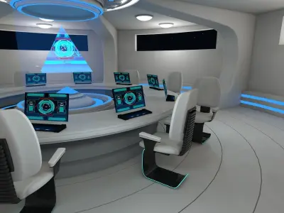 Sci fi meeting room 3D model