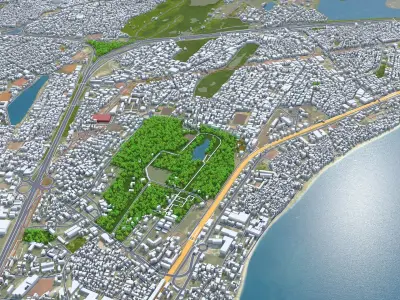 Dakar Senegal 20km AI Low-poly 3D model
