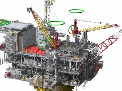  Shell Perdido Oil Platform Rigged 