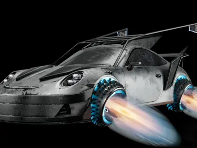 Porsche 911 GT3 Futuristic  game car 3D model