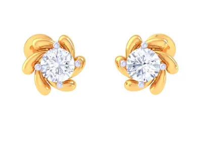 Solitaire Super Light Weight Earring Pendant Set 3D print model