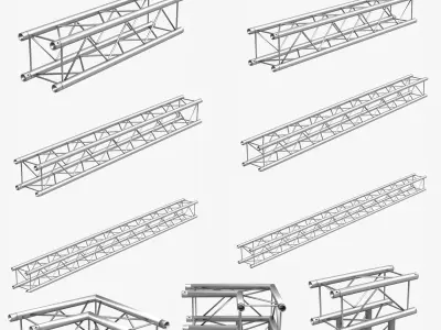 Light Duty Square Truss Collection - 9 PCS Modular 3D model
