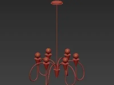 Untitled garfield chandelier with four lights 3D model