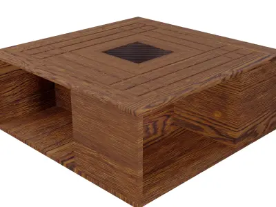 Coffee Table Low-poly 3D model 13