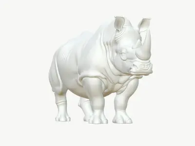  Realistic 3D Rhinoceros Low Poly PBR 