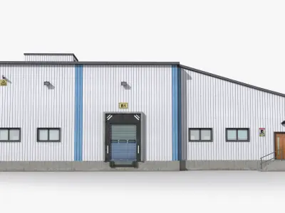 Factory x18 Low-poly 3D model