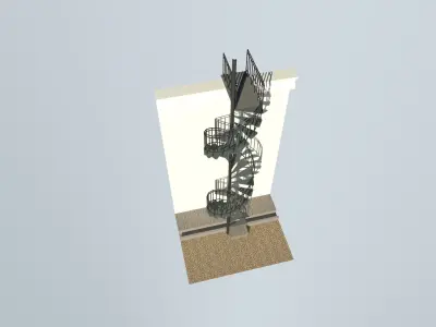 Spiral staircase 8 M 3D model