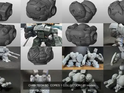 CHIBI TECH SD  CORES 1 COLLECTION 3D Model Pack