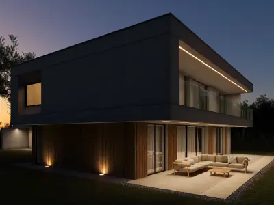 Exterior House Scene 9 Day Night 3D model