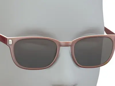 Cartoon High Poly Subdivision Hipster Glasses Low-poly 3D model