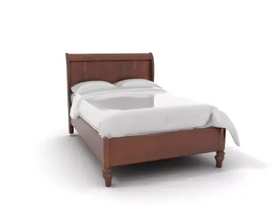 Walnut Sleigh Bed model pack Low-poly 3D model