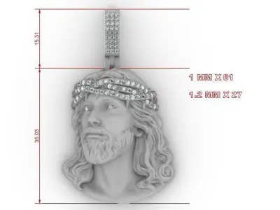 JESUS PIECE PENDANT 3D PRINT MODEL 3D print model