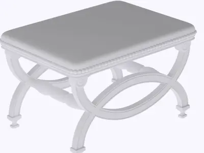 Living room stool style 2 vintage  3D print model