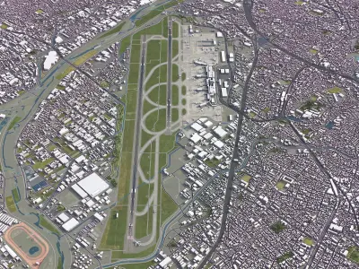 Osaka - Airport - ITM Low-poly 3D model