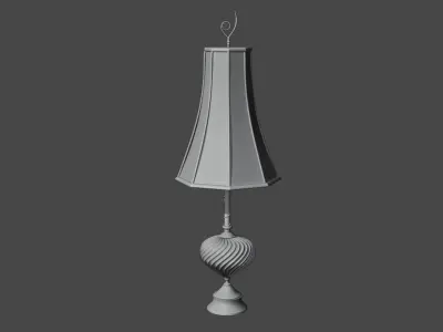 Night table lamp for game  animation  antique  vintage Low-poly 3D model