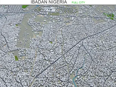 Ibadan Nigeria 40km Low-poly 3D model