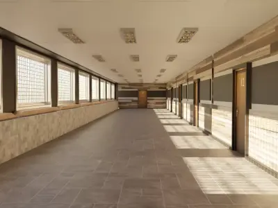 Corridor Hallway Low-poly 3D model