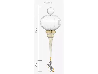glass chandelier - Ottoman style 3D model