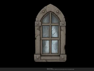 Stylized Medieval Stone Window 3d Model - AI Low-poly 3D model
