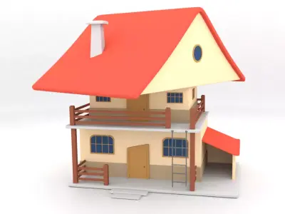 Cartoon House 2 Free 3D model