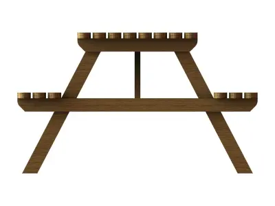 Oak Picnic Bench 3D model