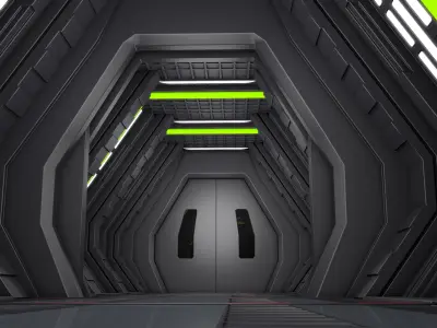 Sci Fi Corridor 3D model 82